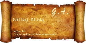 Gallaj Alida névjegykártya